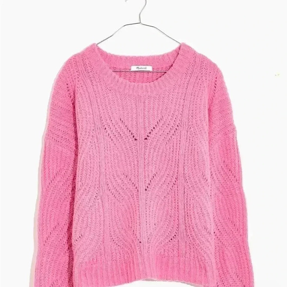 Madewell Alpaca Blend Charley Cozy Pullover Pointelle Knit Sweater - Picture 1 of 7